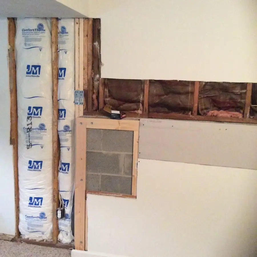 Wall insulation replacement during Contents Cleaning & Restoration in Ocean Pines